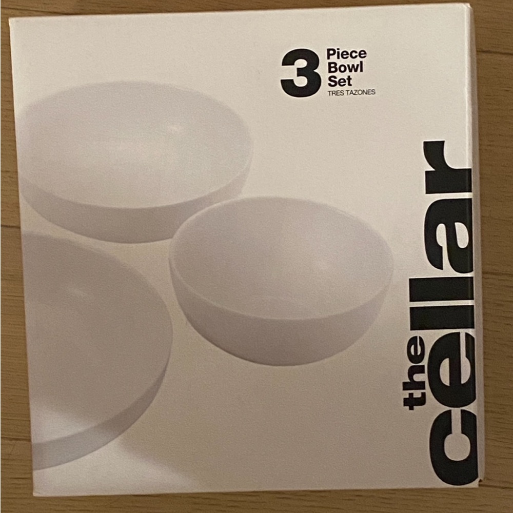 NIB The Cellar 3 Piece Bowl Set
